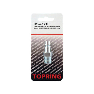 Topring 31.662C Ultraflo 7.8 mm Steel Coupler Plug 3/8 (M) NPT