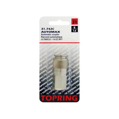 Topring 31.742C Ultraflo 7.8 mm Steel Quick Coupler 1/4 (F) NPT