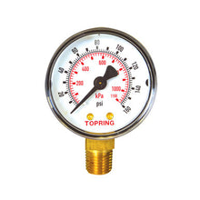 Load image into Gallery viewer, Topring 55.215 2 In. Steel Dry Vacuum Gauge 0 to 160 PSI