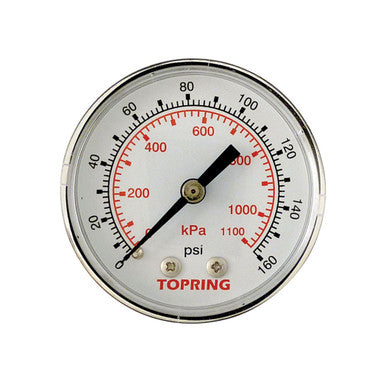 Topring 55.415 2 In. Steel Dry Vacuum Gauge 0 to 160 PSI