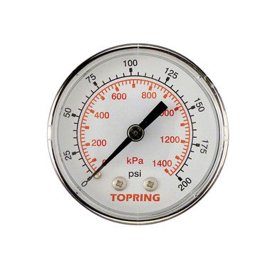 Topring 55.450 2 1/2 In. Steel Dry Vacuum Gauge 0 to 200 PSI