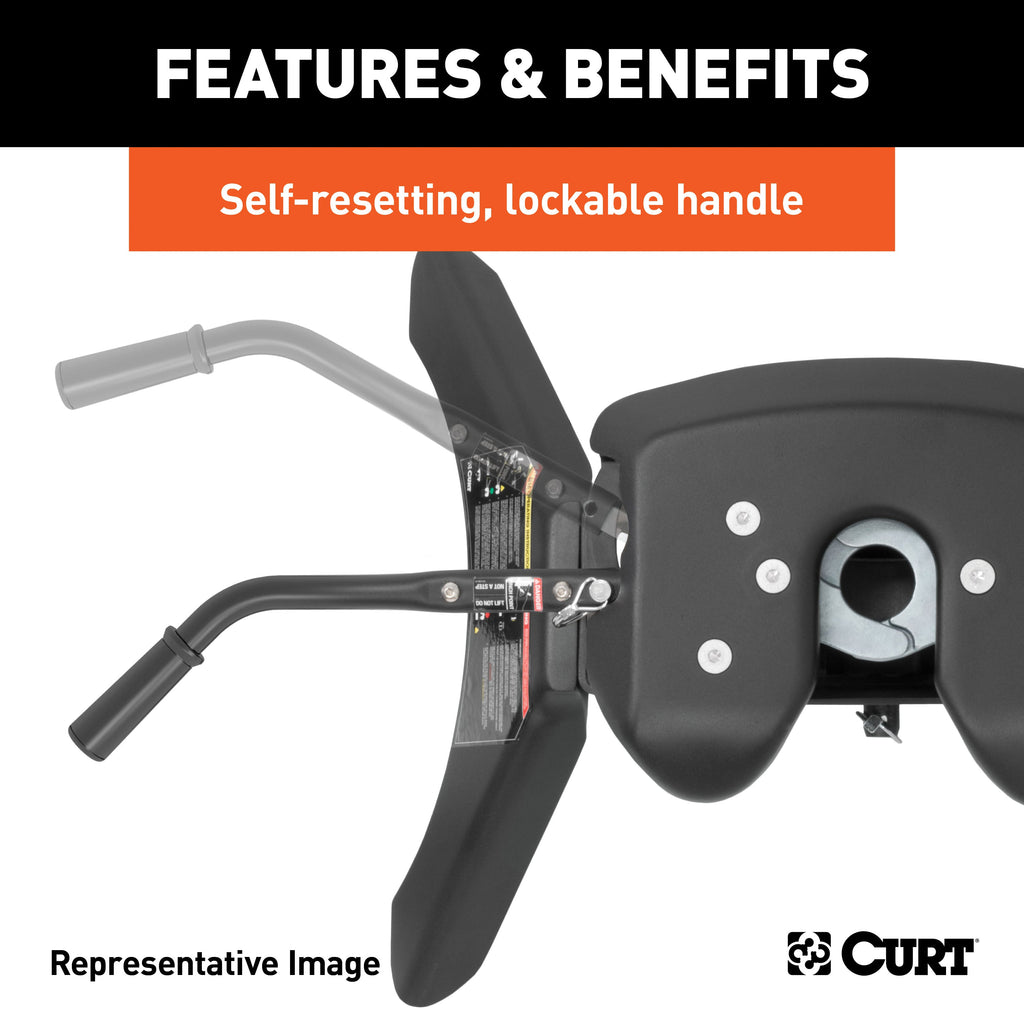CURT 16685 A16 Sliding 5th Wheel Hitch; 16K; Select Ram 2500; 3500; 6.5ft. Bed Puck System - Truck Part Superstore