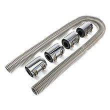 Load image into Gallery viewer, 48-In.-Stainless-Steel-Radiator-Hose-Kit-Chromed-Aluminum-Ends