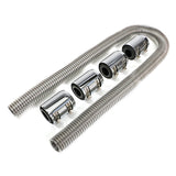 Trans-Dapt 8207 48 in. STAINLESS STEEL RADIATOR HOSE KIT-CHROMED ALUMINUM ENDS
