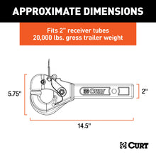 Load image into Gallery viewer, CURT 48004 Receiver-Mount Pintle Hook (2" Shank, 20,000 lbs., 2-1/2" Lunette Rings)