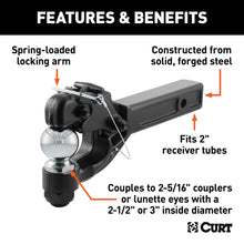Load image into Gallery viewer, CURT 48006 Receiver-Mount Ball &amp; Pintle Hitch (2" Shank, 2-5/16" Ball, 12,000 lbs.)