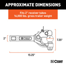 Load image into Gallery viewer, CURT 48007 Receiver-Mount Ball &amp; Pintle Hitch (2" Shank, 2" Ball, 10,000 lbs.)