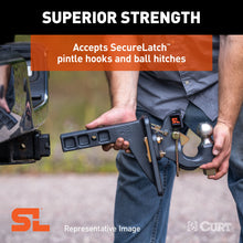 Load image into Gallery viewer, CURT 48011 SecureLatch Adjustable Pintle Mount (2" Shank, 20,000 lbs.)