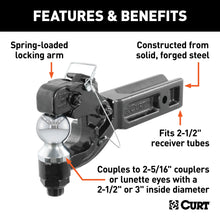 Load image into Gallery viewer, CURT 48012 Receiver-Mount Ball &amp; Pintle Hitch (2-1/2" Shank, 2-5/16" Ball, 20,000 lbs.)