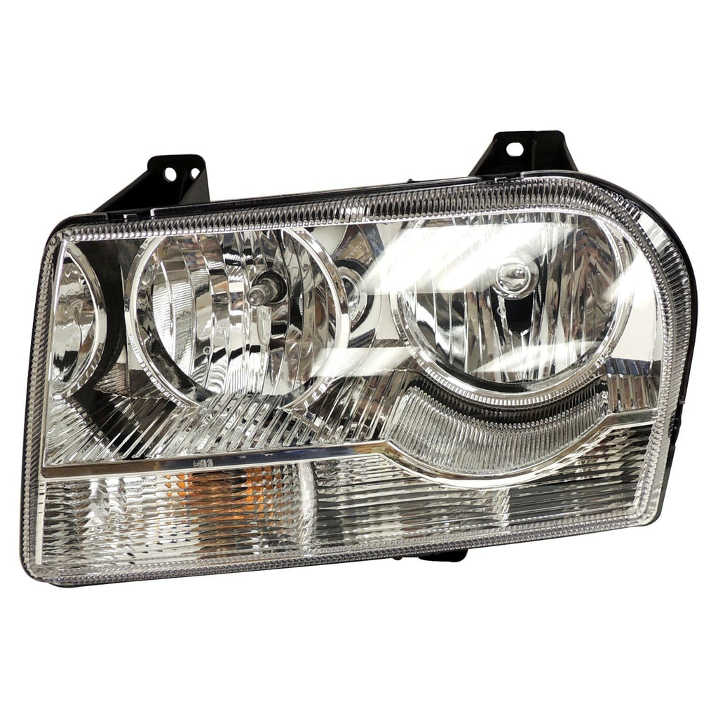 Crown Automotive Jeep Replacement 4805757AG Left Headlight for 05-12/1/06 Chrysler LX 300 w/ Halogen Bulbs w/ Chrome Bezels for Select Chrysler 300