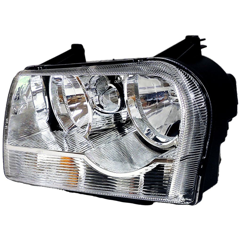 Crown Automotive Jeep Replacement 4805757AG Left Headlight for 05-12/1/06 Chrysler LX 300 w/ Halogen Bulbs w/ Chrome Bezels for Select Chrysler 300