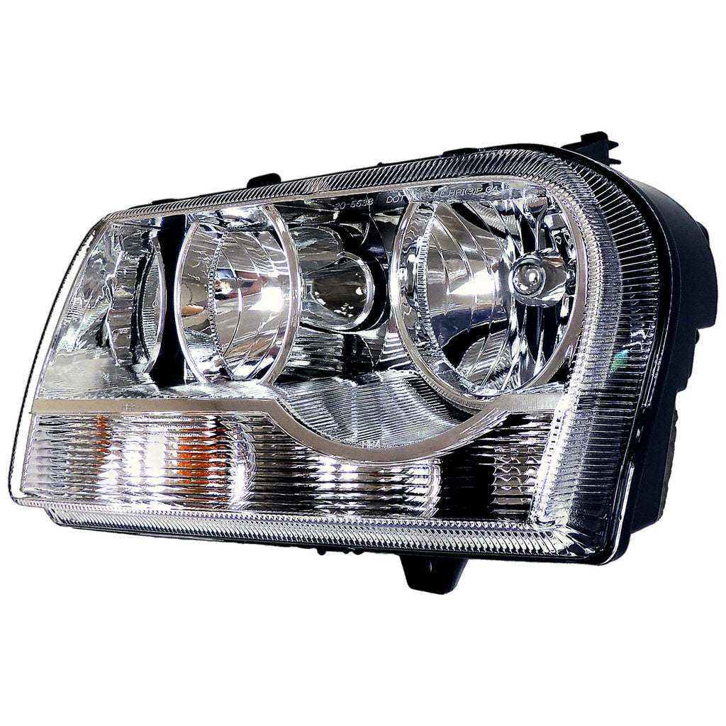 Crown Automotive Jeep Replacement 4805757AG Left Headlight for 05-12/1/06 Chrysler LX 300 w/ Halogen Bulbs w/ Chrome Bezels for Select Chrysler 300