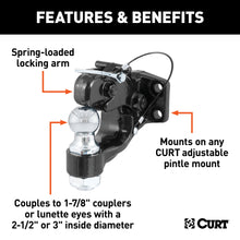 Load image into Gallery viewer, CURT 48180 Ball &amp; Pintle Hitch (1-7/8" Ball, 6,000 lbs. Ball Capacity)