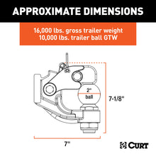 Load image into Gallery viewer, CURT 48190 Ball &amp; Pintle Hitch (2" Ball, 10,000 lbs. Ball Capacity)
