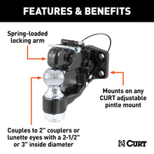 Load image into Gallery viewer, CURT 48190 Ball &amp; Pintle Hitch (2" Ball, 10,000 lbs. Ball Capacity)