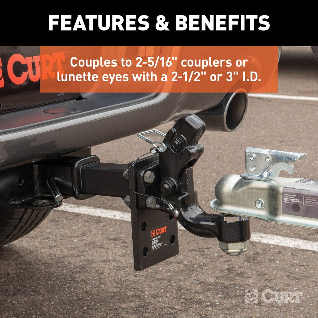 CURT 48200 Ball & Pintle Hitch (2-5/16" Ball, 16,000 lbs. Ball Capacity)