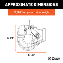 Load image into Gallery viewer, CURT 48205 Pintle Hook (10,000 lbs., 2-1/2" or 3" Lunette Rings)