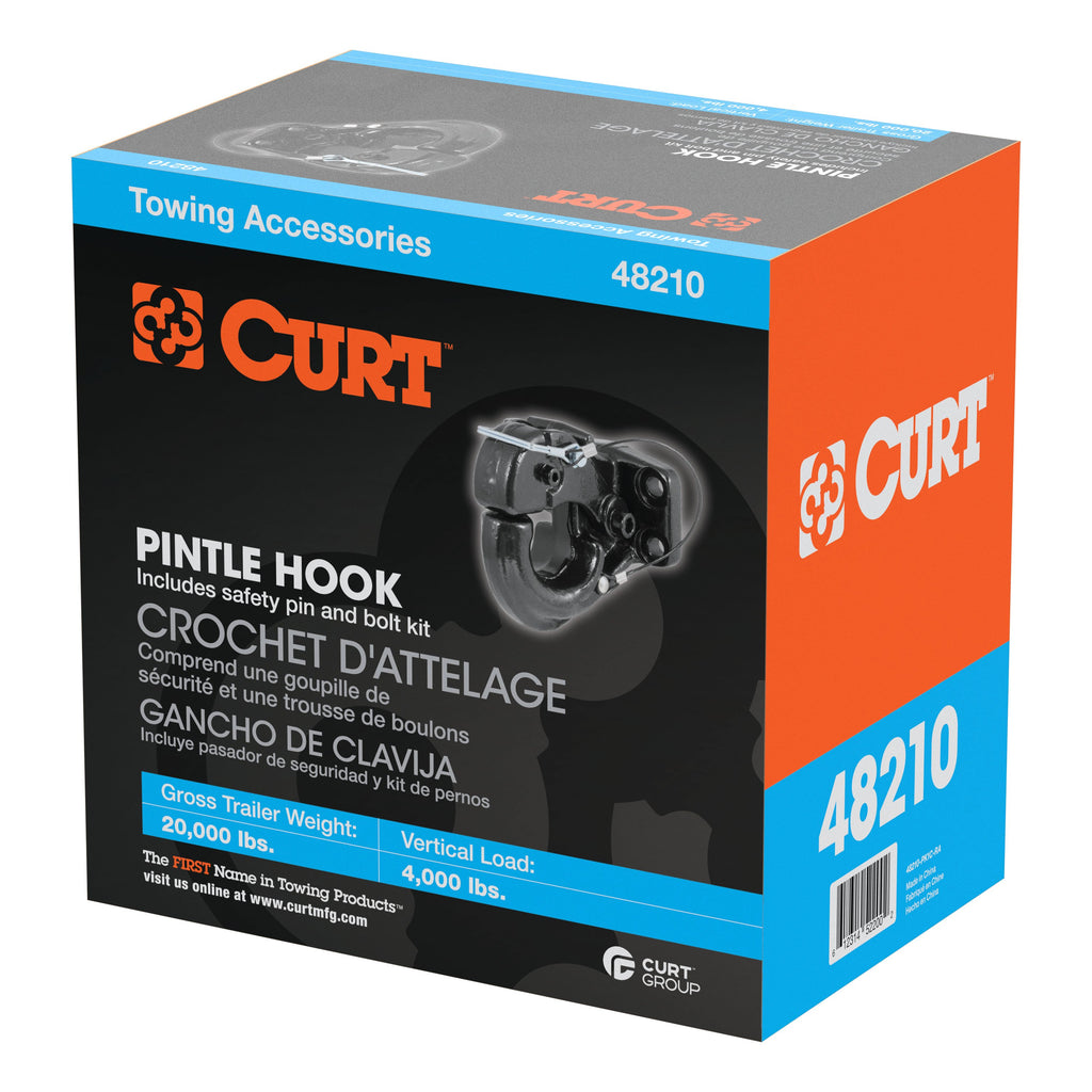 CURT 48210 Pintle Hook (20,000 lbs., 2-1/2" or 3" Lunette Rings)
