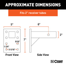 Load image into Gallery viewer, CURT 48323 Adjustable Pintle Mount (2" Shank, 10,000 lbs., 7" High, 6" Long)