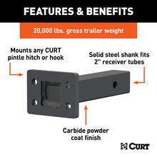 Load image into Gallery viewer, CURT 48327 Pintle Mount (2" Shank, 20,000 lbs., 8" Long)