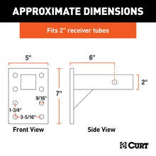 Load image into Gallery viewer, CURT 48328 Adjustable Pintle Mount (2" Shank, 15,000 lbs., 7" High, 6" Long)