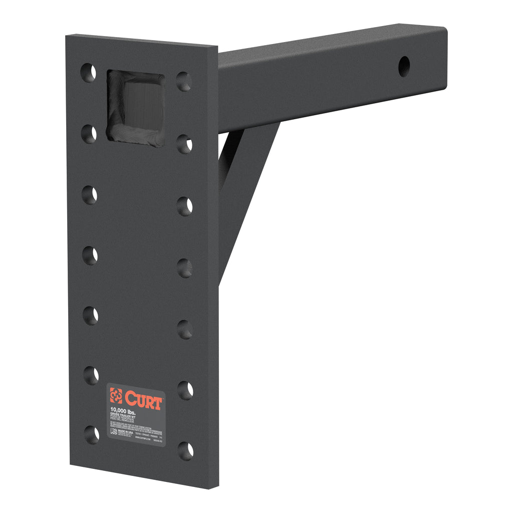 CURT 48342 Adjustable Pintle Mount (2" Shank, 10,000 lbs., 13" High, 12" Long)