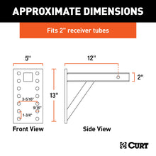 Load image into Gallery viewer, CURT 48342 Adjustable Pintle Mount (2" Shank, 10,000 lbs., 13" High, 12" Long)
