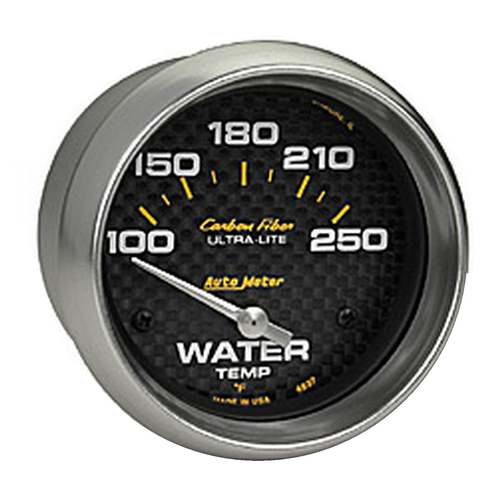 AutoMeter 4837 GAUGE, WATER TEMP, 2 5/8", 100-250?F, ELECTRIC, CARBON FIBER