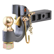 Load image into Gallery viewer, CURT 48407 SecureLatch Receiver-Mount Ball &amp; Pintle Hitch (2" Shank, 2" Ball, 14K)