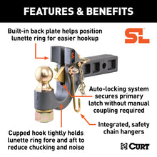 Load image into Gallery viewer, CURT 48407 SecureLatch Receiver-Mount Ball &amp; Pintle Hitch (2" Shank, 2" Ball, 14K)