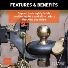 Load image into Gallery viewer, CURT 48407 SecureLatch Receiver-Mount Ball &amp; Pintle Hitch (2" Shank, 2" Ball, 14K)