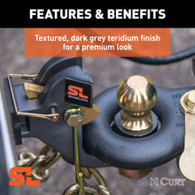 Load image into Gallery viewer, CURT 48407 SecureLatch Receiver-Mount Ball &amp; Pintle Hitch (2" Shank, 2" Ball, 14K)