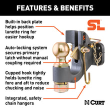 Load image into Gallery viewer, CURT 48410 SecureLatch Ball &amp; Pintle Hitch (2-5/16" Ball, 20,000 lbs.)