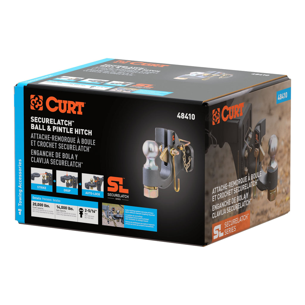 CURT 48410 SecureLatch Ball & Pintle Hitch (2-5/16" Ball, 20,000 lbs.)