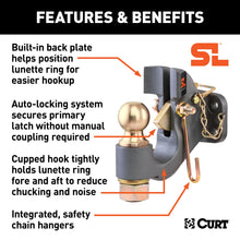 Load image into Gallery viewer, CURT 48411 SecureLatch Ball &amp; Pintle Hitch (2" Ball, 20,000 lbs.)