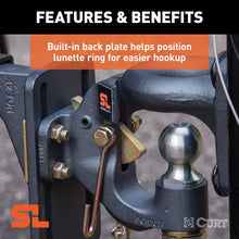 Load image into Gallery viewer, CURT 48411 SecureLatch Ball &amp; Pintle Hitch (2" Ball, 20,000 lbs.)