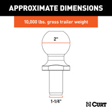 Load image into Gallery viewer, CURT 48420 Replacement SecureLatch 2" Pintle Ball (10,000 lbs, 1-1/4" Shank)