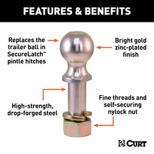 Load image into Gallery viewer, CURT 48430 Replacement SecureLatch 2-5/16" Pintle Ball (14,000 lbs, 1-1/4" Shank)
