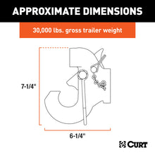 Load image into Gallery viewer, CURT 48505 SecureLatch Pintle Hook (30,000 lbs, 2-1/2" or 3" Lunette)