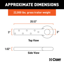 Load image into Gallery viewer, CURT 48510 Lunette Ring Drawbar (22,000 lbs., 3" I.D.)