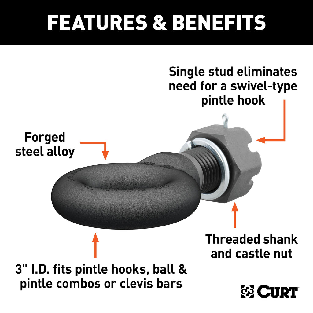CURT 48530 Lunette Ring (45,000 lbs. 3" I.D.)