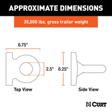 Load image into Gallery viewer, CURT 48550 Flush-Mount Lunette Ring (35,000 lbs., 2-1/2" I.D.)