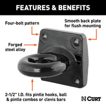 Load image into Gallery viewer, CURT 48550 Flush-Mount Lunette Ring (35,000 lbs., 2-1/2" I.D.)