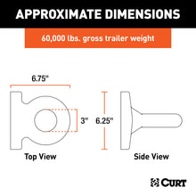 Load image into Gallery viewer, CURT 48560 Flush-Mount Lunette Ring (60,000 lbs., 3" I.D.)