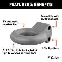 Load image into Gallery viewer, CURT 48600 Channel-Style Lunette Ring (12,000 lbs., 3" I.D., Raw)