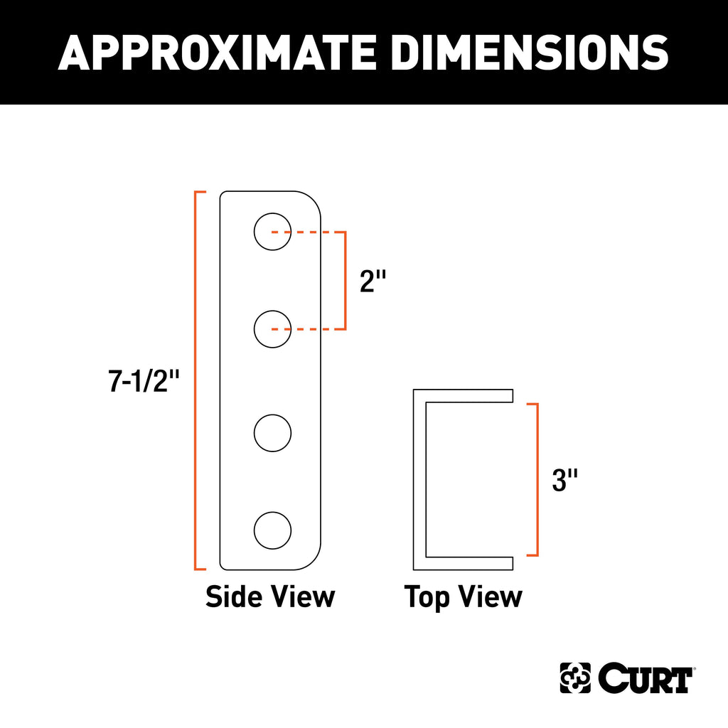 CURT 48610 Adjustable Coupler Channel (3" I.D., 7-1/2" High)