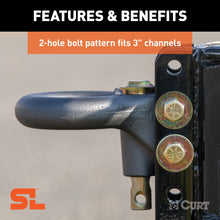 Load image into Gallery viewer, CURT 48625 SecureLatch Channel-Style Lunette Ring (25,000 lbs, 3" ID)