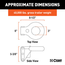 Load image into Gallery viewer, CURT 48626 SecureLatch Channel-Style Lunette Ring (40,000 lbs., 3" ID)