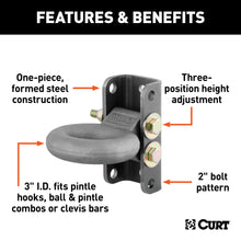 Load image into Gallery viewer, CURT 48630 Adjustable Lunette Ring (12,000 lbs., 3" Eye, 7-1/2" Channel Height, Packaged)