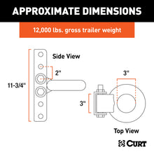 Load image into Gallery viewer, CURT 48640 Adjustable Lunette Ring (12,000 lbs., 3" Eye, 11-3/4" Channel Height)